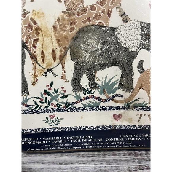 Two by Two Noah's Ark Expressions Wallpaper Boarder 5 yards Elephant Giraffe - Picture 5 of 8